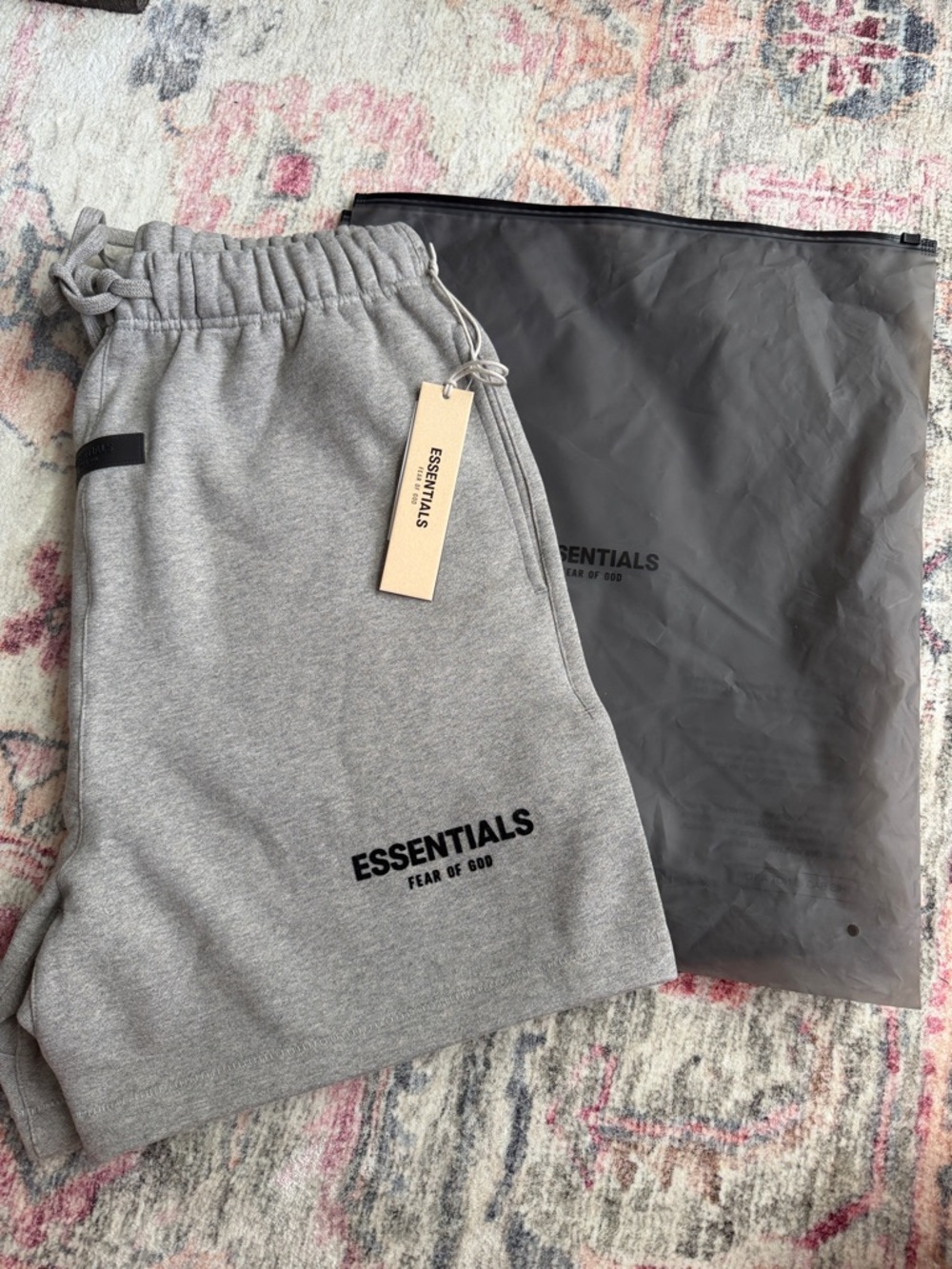ESSENTIALS Fear of God Light Heather Grey Logo Sweatshorts
